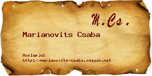 Marianovits Csaba névjegykártya