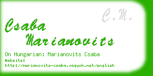 csaba marianovits business card